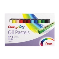 Пастель масляная художественная Pentel Oil Pastels 12 цветов круглое сечение PHN4-12 (69521)