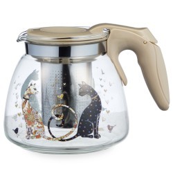 Заварочный чайник agness с фильтром "парижские коты"  900 мл. Agness (885-118)