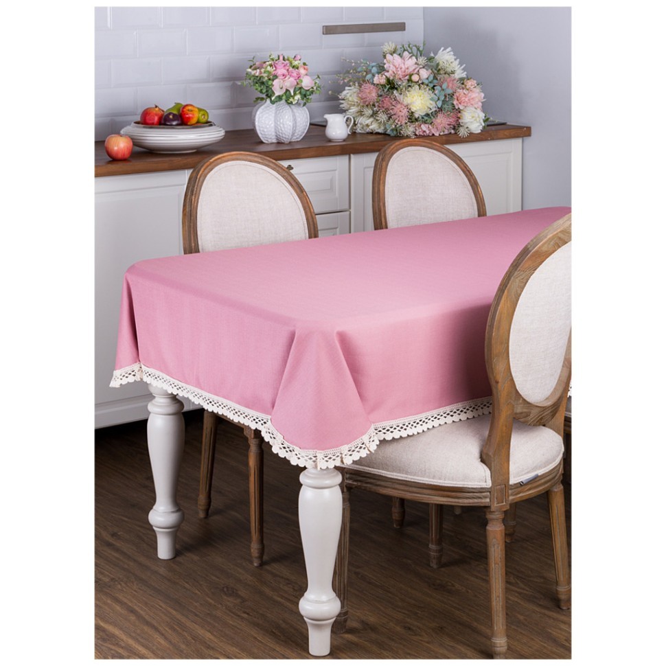 Скатерть 140х180см "fusion",пэ 100%,чайная роза, кружево SANTALINO (850-603-90)