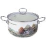 Кастрюля agness эмалированная со стеклянной крышкой серия "family house", 3,8 л диа. 22см Agness (943-068)