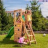 Игровой набор для детской площадки: башня с скалолазной досткой, горкой и ограждением под песочницу (PS217-05)