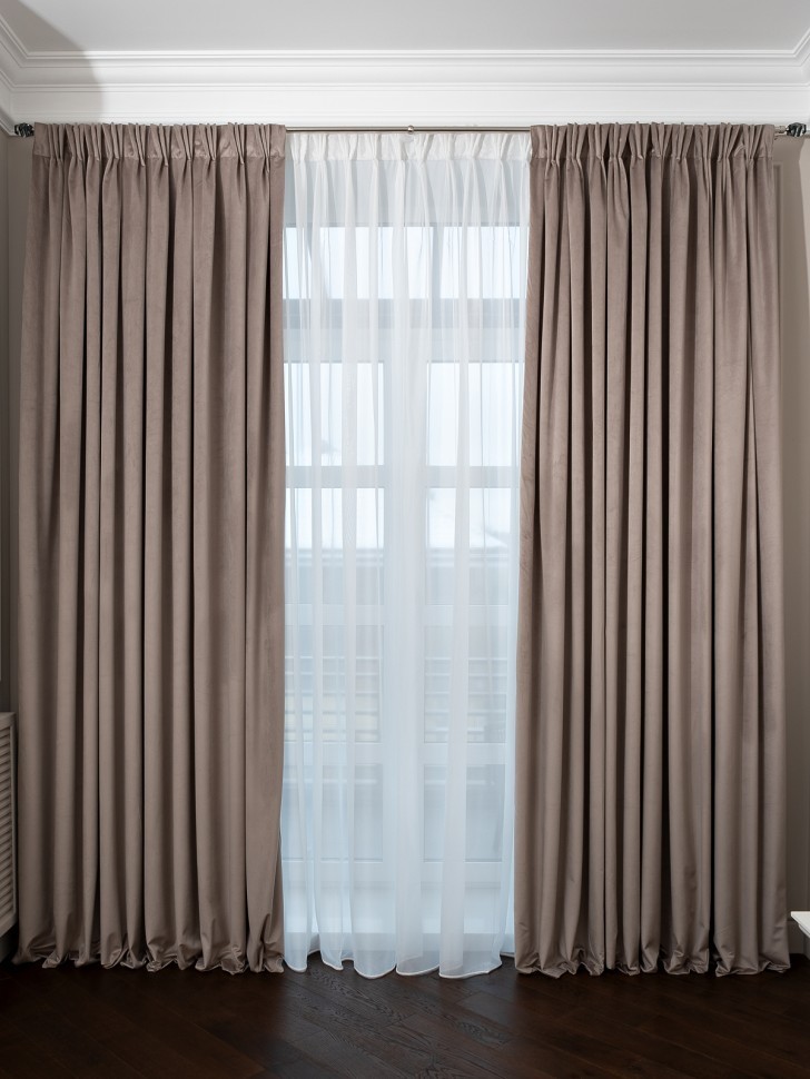 Портьера Silkу бежевая  димаут 275*260 (TT-00014864)