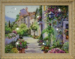 Картина Цветущий город Большой с кристаллами Swarovski (1333)