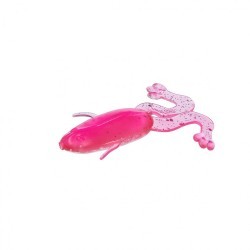 Лягушка Helios Crazy Frog 3,55"/9,0 см, цвет Silver Sparkles & Pink 4 шт HS-23-035 (77965)