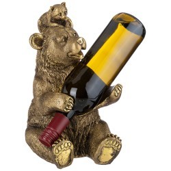 Подставка под бутылку "медведь с енотом" высота 30 см цвет: бронза с позолотой Lefard (169-367)