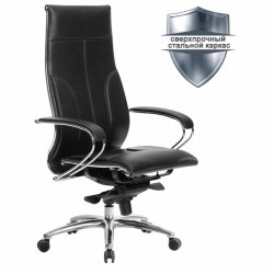 Кресло офисное Мetta "Samurai" Lux рецик. кожа регулируемое сиденье черное 532484 (1) (90073)