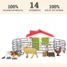 Набор фигурок животных cерии "На ферме": Ферма игрушка, овца, курица, инвентарь - 14 предметов (ММ205-061)