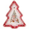 Блюдо lefard "с новым годом!" в форме елки 25х21х4 см красное Lefard (85-2050)