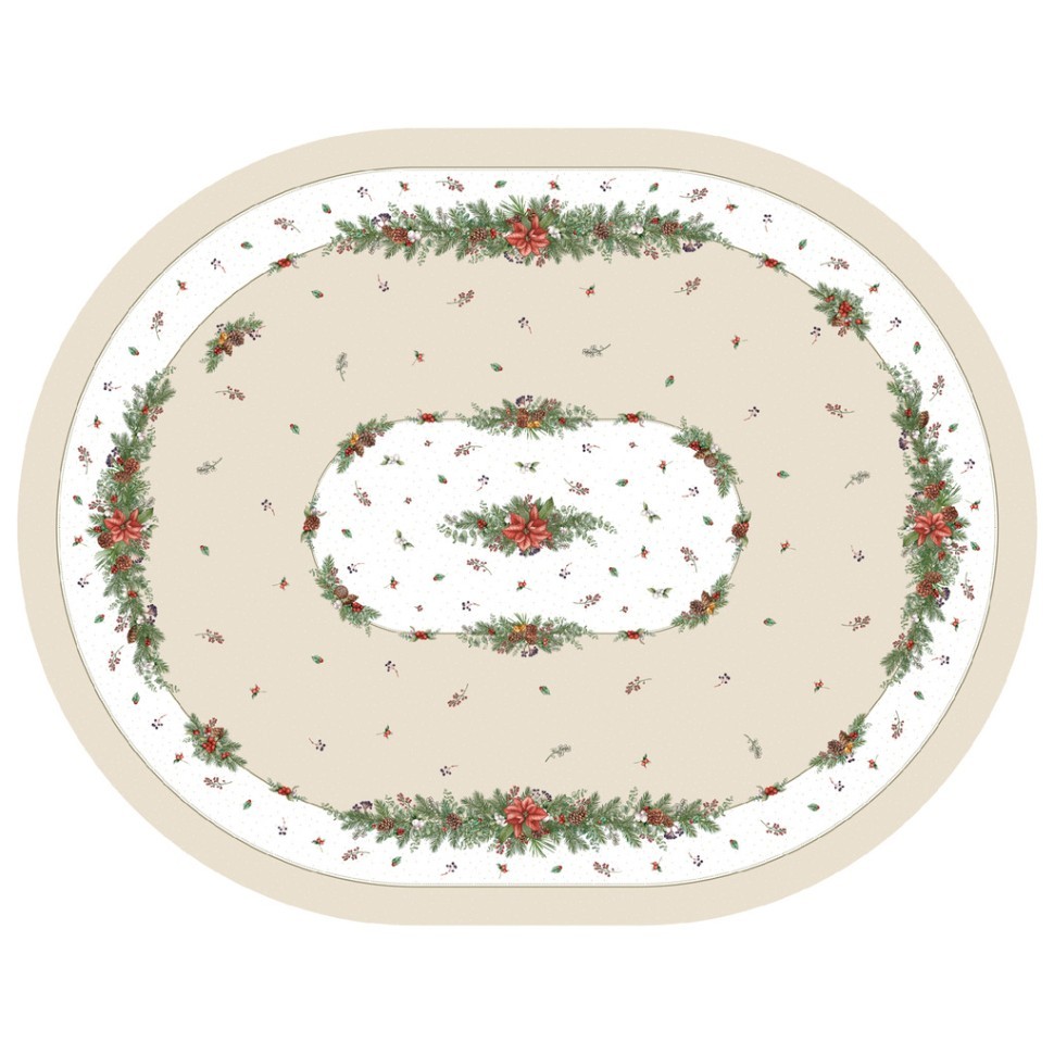 Скатерть  140х180 cm  овальная, "celebration", цвет: бежевый, tm lefard, полиэстер 100% Lefard (986-001-27)