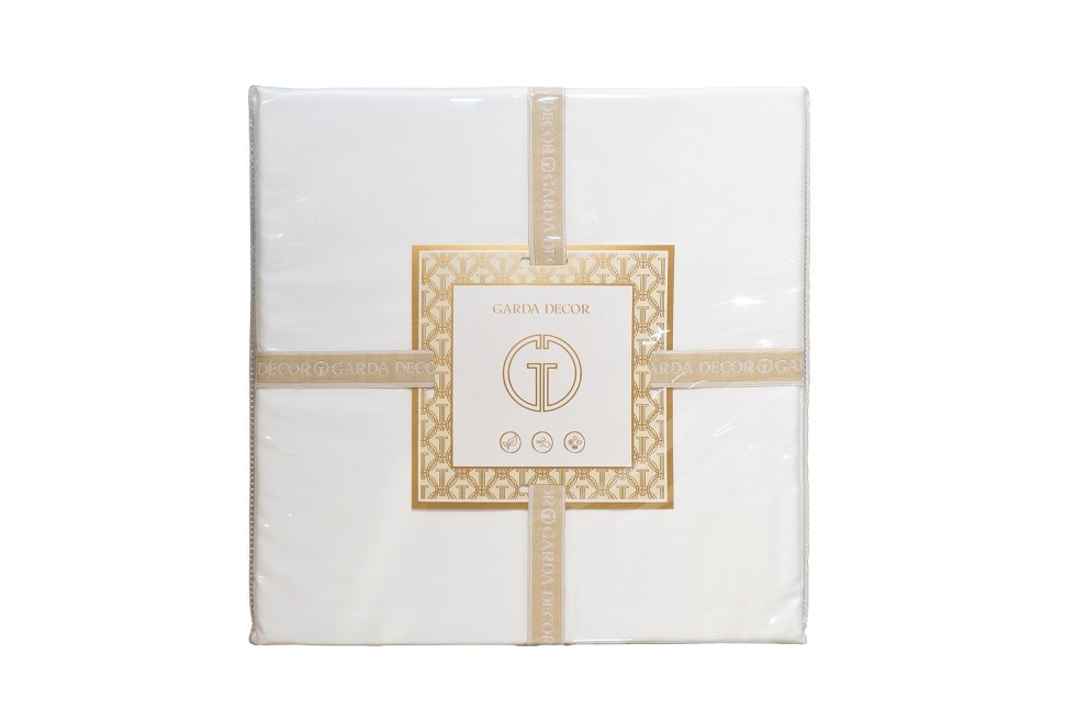 Простыня на резинке тенсель белая 160*200*30 (TT-00015793)