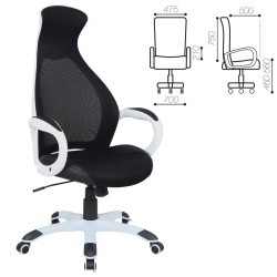 Кресло компьютерное Brabix Premium Genesis EX-517 сетка/ткань, черное 531573 (71811)