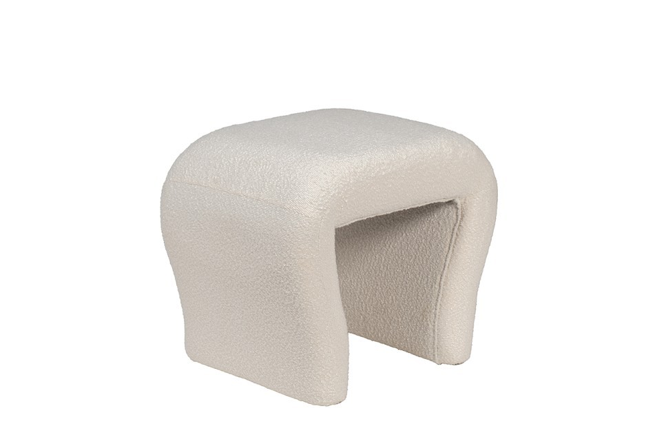 Банкетка букле белый d54*40,5*45,5см (TT-00013471)