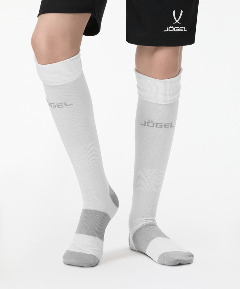 Гетры футбольные JOGEL CAMP BASIC SOCKS 00, белый/серый/серый (2129125)