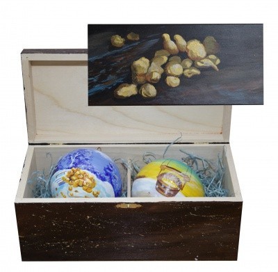 Новогодний набор на 2 шара Металлург с кристаллами Swarovski (металлург)