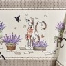 Скатерть "лавандовые коты" 110х140см, капучино, 100% хлопок, твил, пропитка Текстильный Мир (850-227-20)