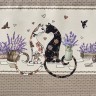 Скатерть "лавандовые коты" 110х140см, капучино, 100% хлопок, твил, пропитка Текстильный Мир (850-227-20)