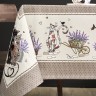 Скатерть "лавандовые коты" 110х140см, капучино, 100% хлопок, твил, пропитка Текстильный Мир (850-227-20)