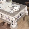 Скатерть "лавандовые коты" 110х140см, капучино, 100% хлопок, твил, пропитка Текстильный Мир (850-227-20)