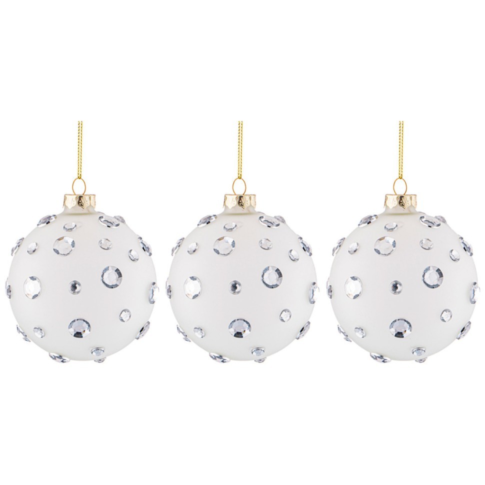 Набор шаров из 3 шт коллекция "блеск"   диаметр=8 см Lefard (862-382)