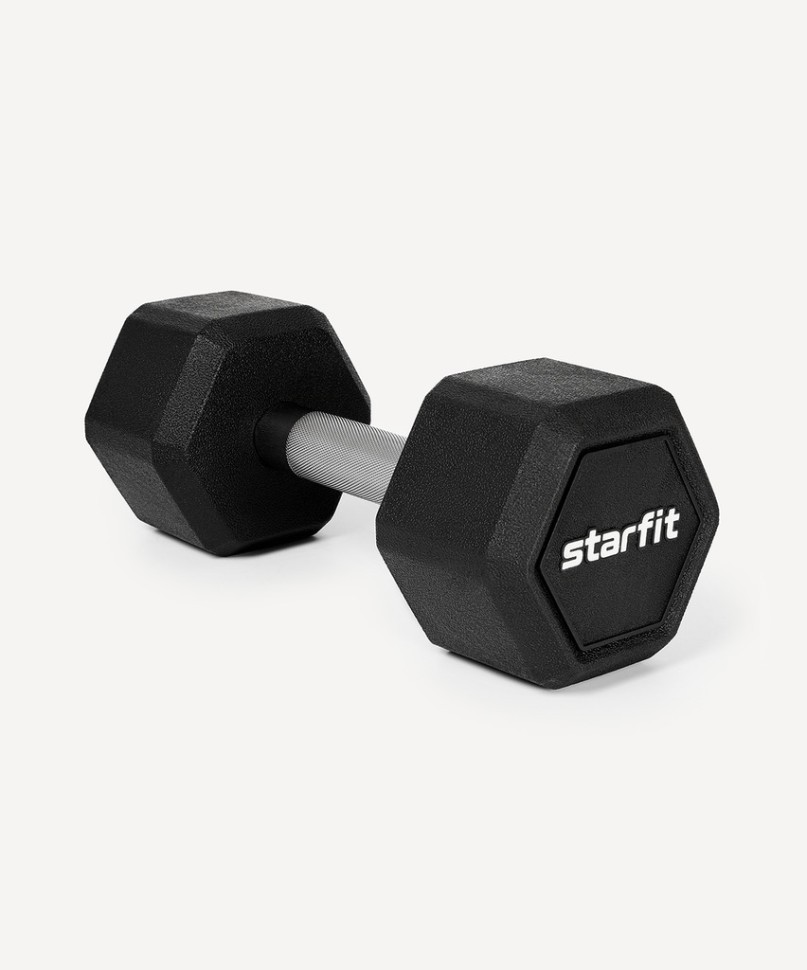 Гантель гексагональная Starfit DB-301PRO 10 кг, обрезиненная, черный (2115112)