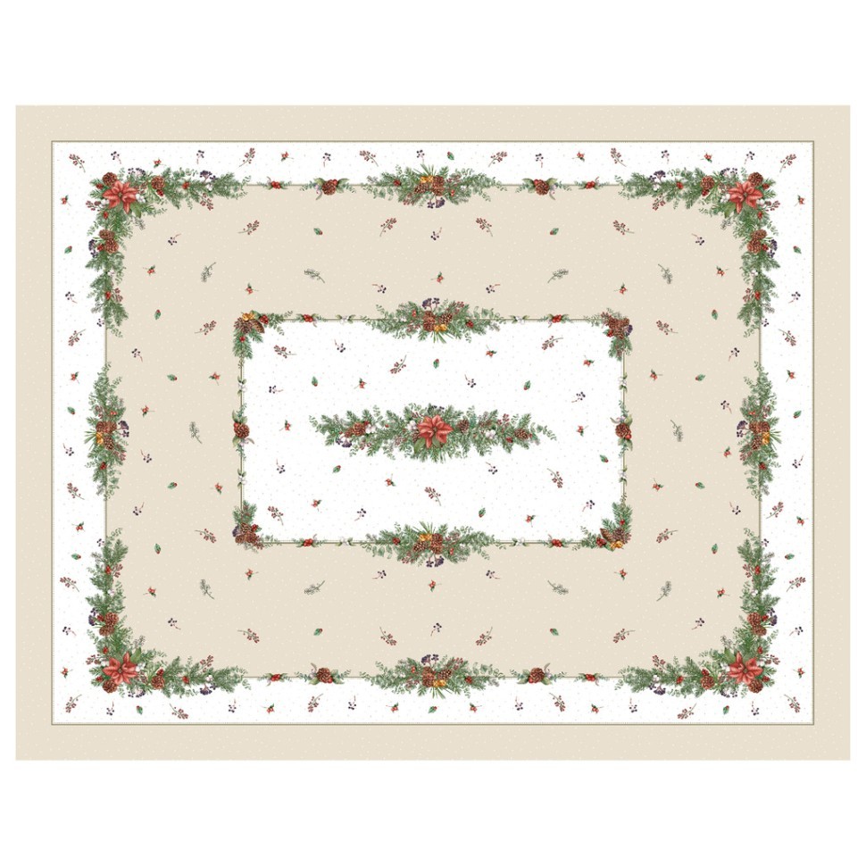 Скатерть  160х220 cm  прямоугольная, "celebration", цвет: бежевый, tm lefard, полиэстер 100% (кор=18 Lefard (986-001-20)