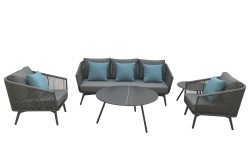 Стол кофейный "EMBRACE" уличный черный d100*38см (TT-00012378)