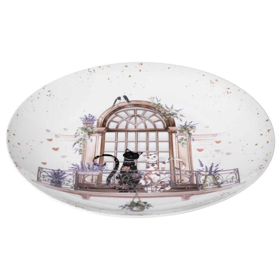 Набор тарелок обеденных lefard "лавандовые коты"  2 шт. 25,5*2,5 см Lefard (425-165)