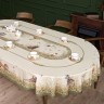 Скатерть овальная "охота" 175х300см, зеленый, 100% хлопок, твил с пропиткой Lefard (850-769-42)