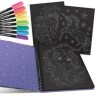 Серия Coralia: Раскраска для девочек (60 черных скетч страниц, 8 неоновых гелеевых ручек) (11111_NSDA)