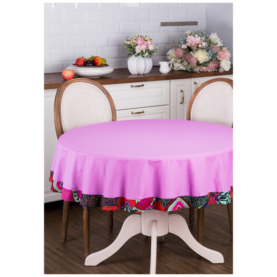 Скатерть круглая "amadeus",d160см, 100% хлопок,лиловый, Lefard (850-867-21)