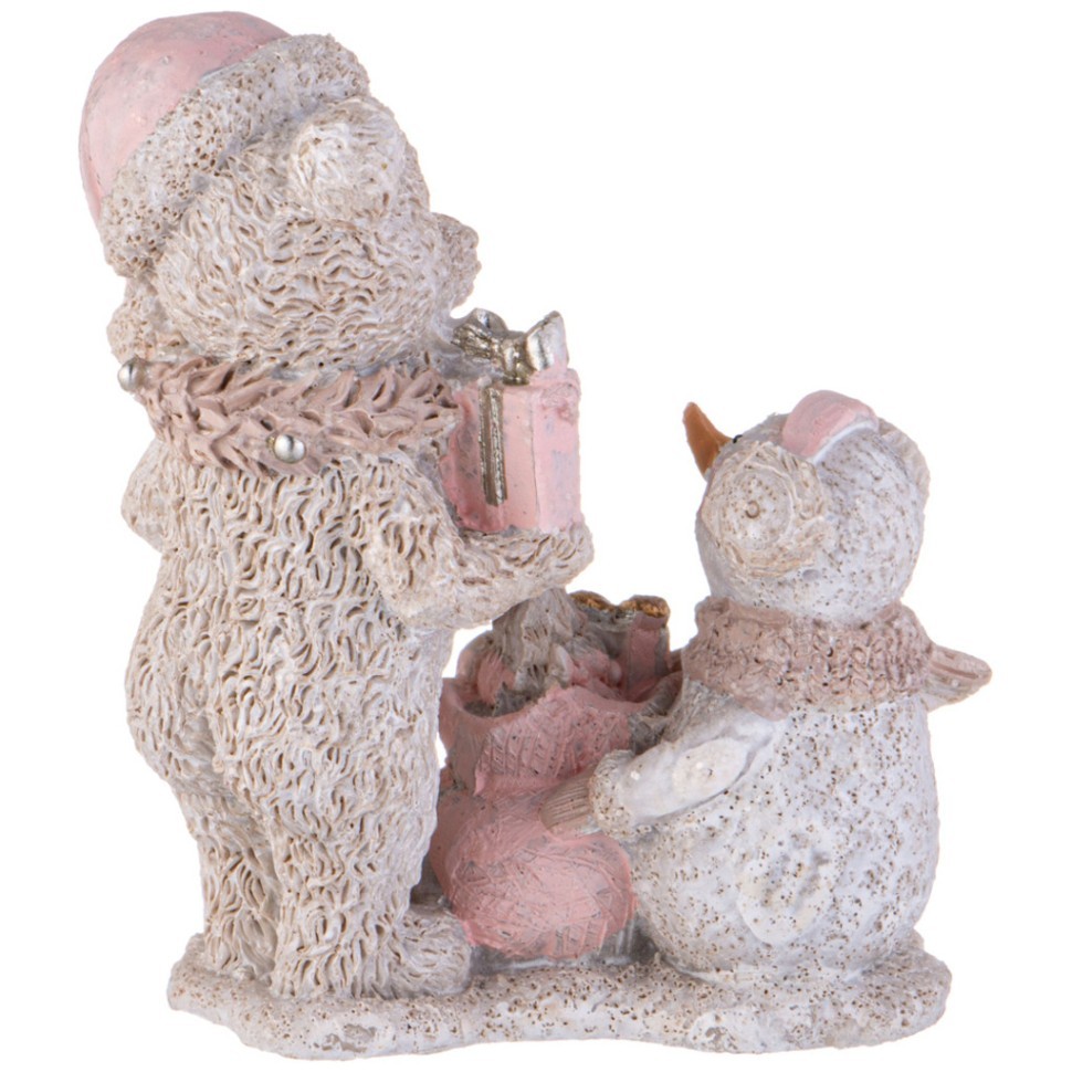 Статуэтка "мишка и снеговик" 8,5х5х10 см Lefard (162-1277)