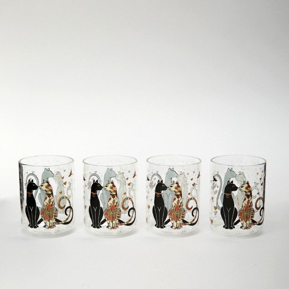 Набор стаканов "парижские коты" из 4-х шт. 360 мл Lefard (887-285)
