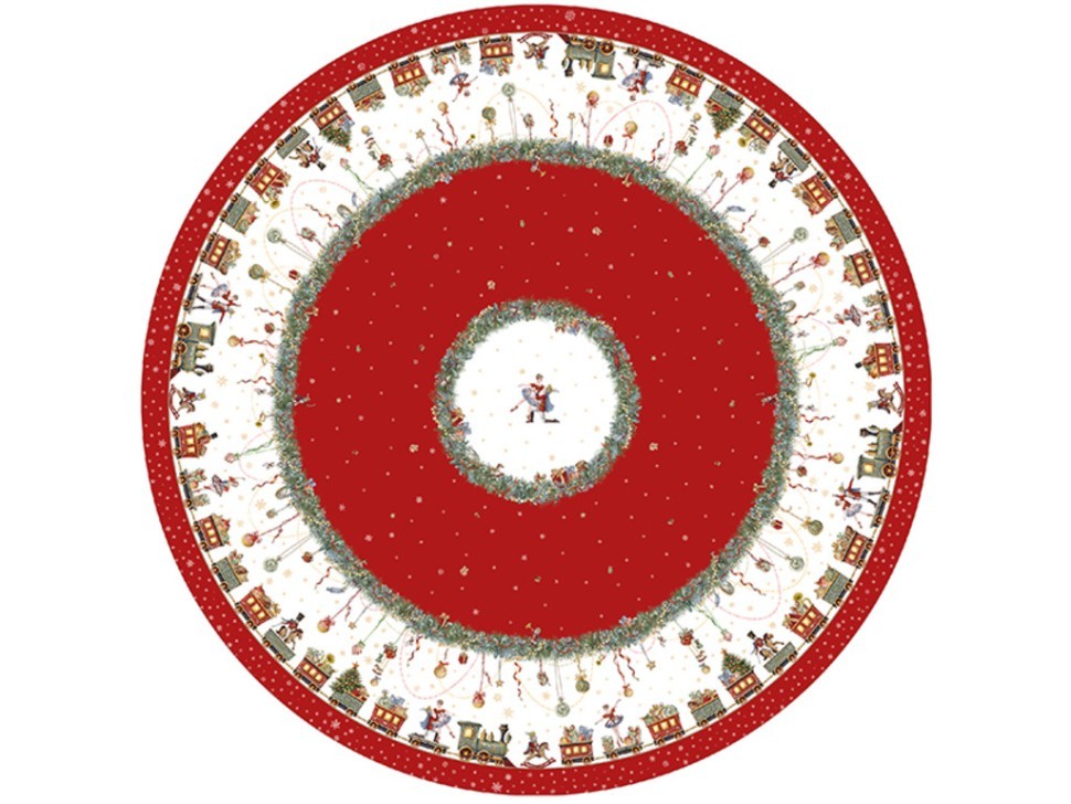 Скатерть круглая  "щелкунчик" ,190см ,красный , 100%хлопок , твил Lefard (850-762-25)