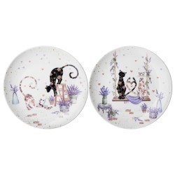 Набор тарелок закусочных lefard "лавандовые коты" 2 шт. 20,5*2 см Lefard (425-167)