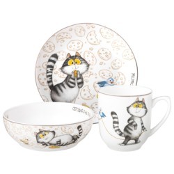 Набор посуды lefard "счастье есть" 3 пр.: кружка 400 мл, тарелка 20,5 см, салатник 15,5*5 см 600 мл Lefard (85-2091) Набор посуды lefard "счастье есть" 3 пр.: кружка 400 мл, тарелка 20,5 см, салатник 15,5*5 см 600 мл Lefard (85-2091)