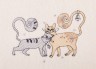 Полотенце "парочка кошек",35х70. махра,шампань,вышивка,100% хлопок 400гр\м SANTALINO (850-331-16)