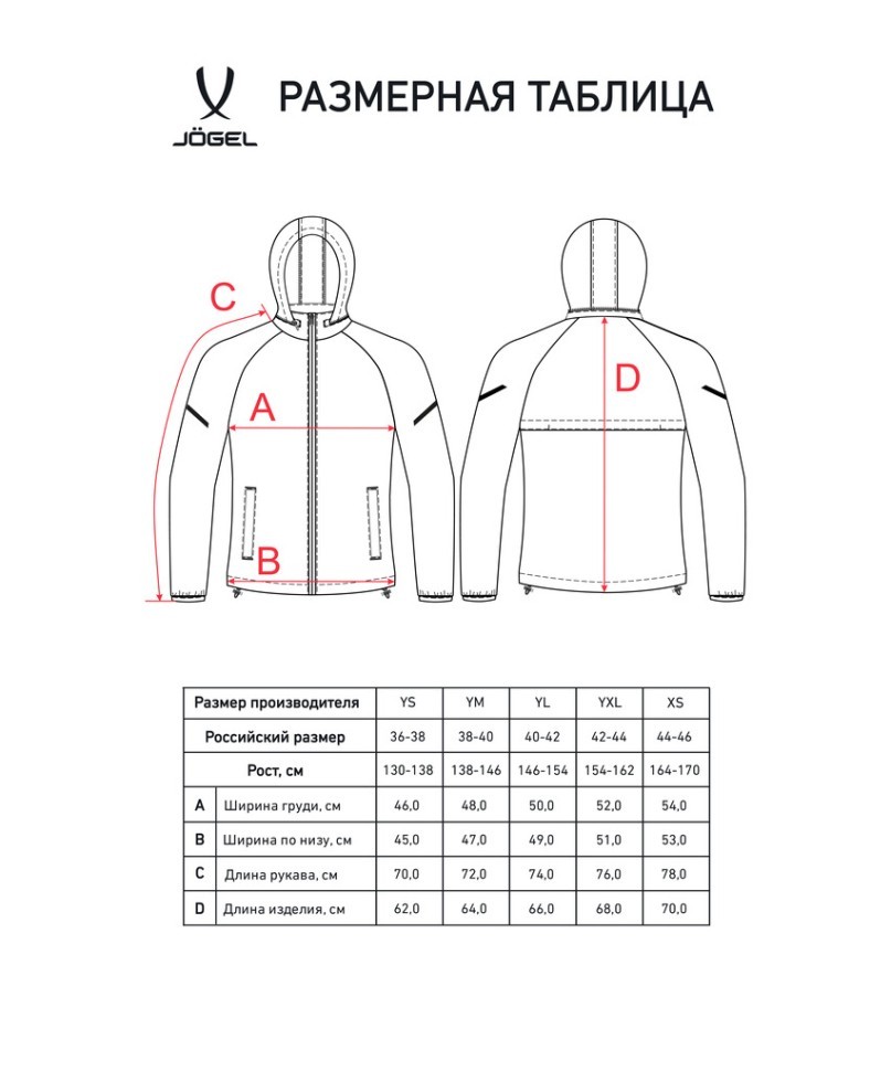 Куртка ветрозащитная JÖGEL CAMP 2 Rain Jacket, черный, детский (2112194)