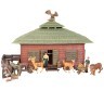 Набор фигурок животных cерии "На ферме": Ферма игрушка, слон, львица, олени, филин, фемеры, инвентарь - 21 предмет (ММ205-074)