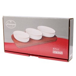 Менажница на подставке 3 блюда 4пр керамика LR (90050-509)