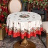 Скатерть круглая "морозко . снегири"150см ,красный, 100% хлопок ,твил с пропиткой Lefard (850-745-23)