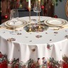 Скатерть круглая "морозко . снегири"150см ,красный, 100% хлопок ,твил с пропиткой Lefard (850-745-23)