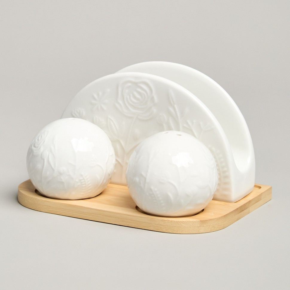 Набор для специй lefard "meadow" 3 пр. на дер.подставке 15,5*11*9 см Lefard (587-216)