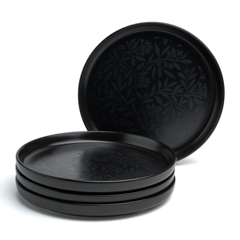 Набор тарелок закусочных bronco "choice black" 20,5 см 4шт Bronco (191-358-1)