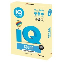 Бумага цветная для принтера IQ Color А4, 80 г/м2, 500 листов, желтая, YE23 (65384)
