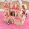 Деревянный кукольный домик "Замок принцессы", с мебелью 17 предметов в наборе, для кукол 12 см (65259_KE)