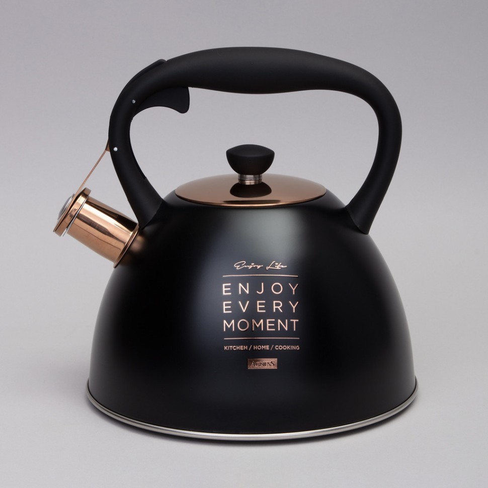 Чайник agness со свистком, 3,0 л термоаккумулирующее дно, индукция Agness (914-157)