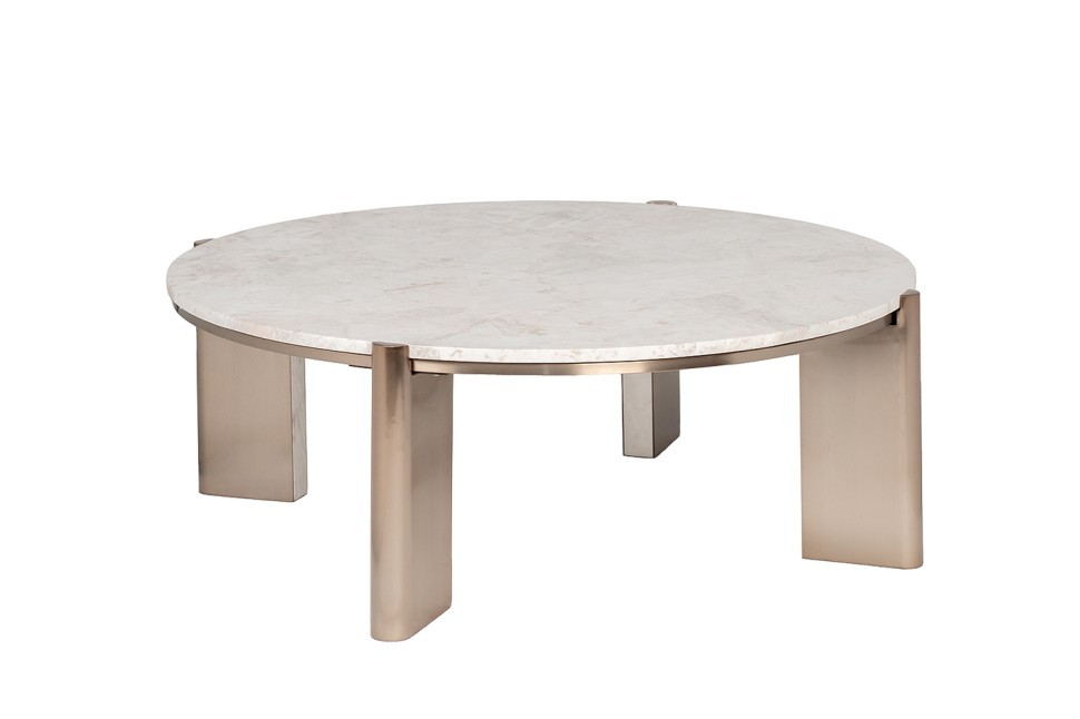 Стол журнальный натур.белый мрамор Cass White d 105*37см (TT-00014148)