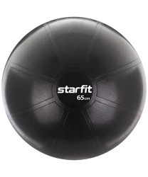 БЕЗ УПАКОВКИ Фитбол STARFIT GB-107, 65 см, 1200 гр, без насоса, черный, антивзрыв (2100824)