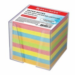 Блок для записей в подставке Brauberg куб 9х9х9 см, цветной 122225 (85476)