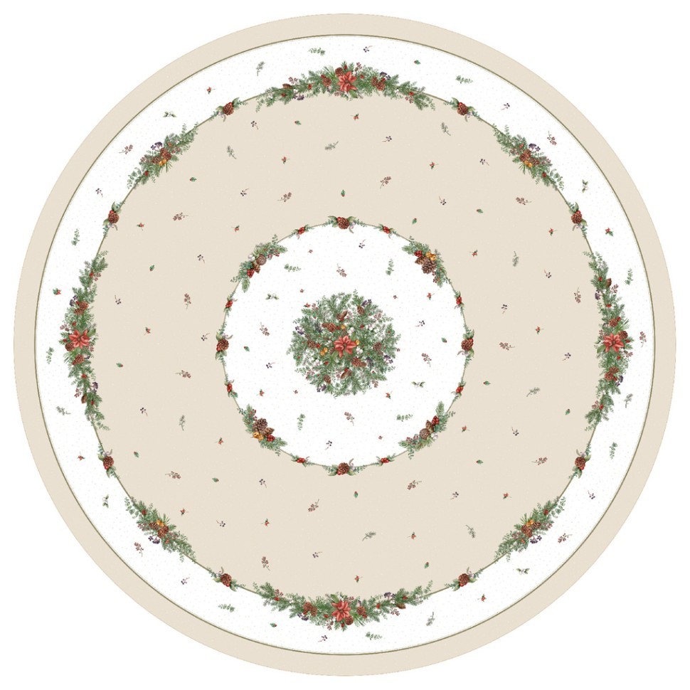 Скатерть  d220 cm круглая, "celebration", цвет: бежевый, tm lefard, полиэстер 100% Lefard (986-001-26)